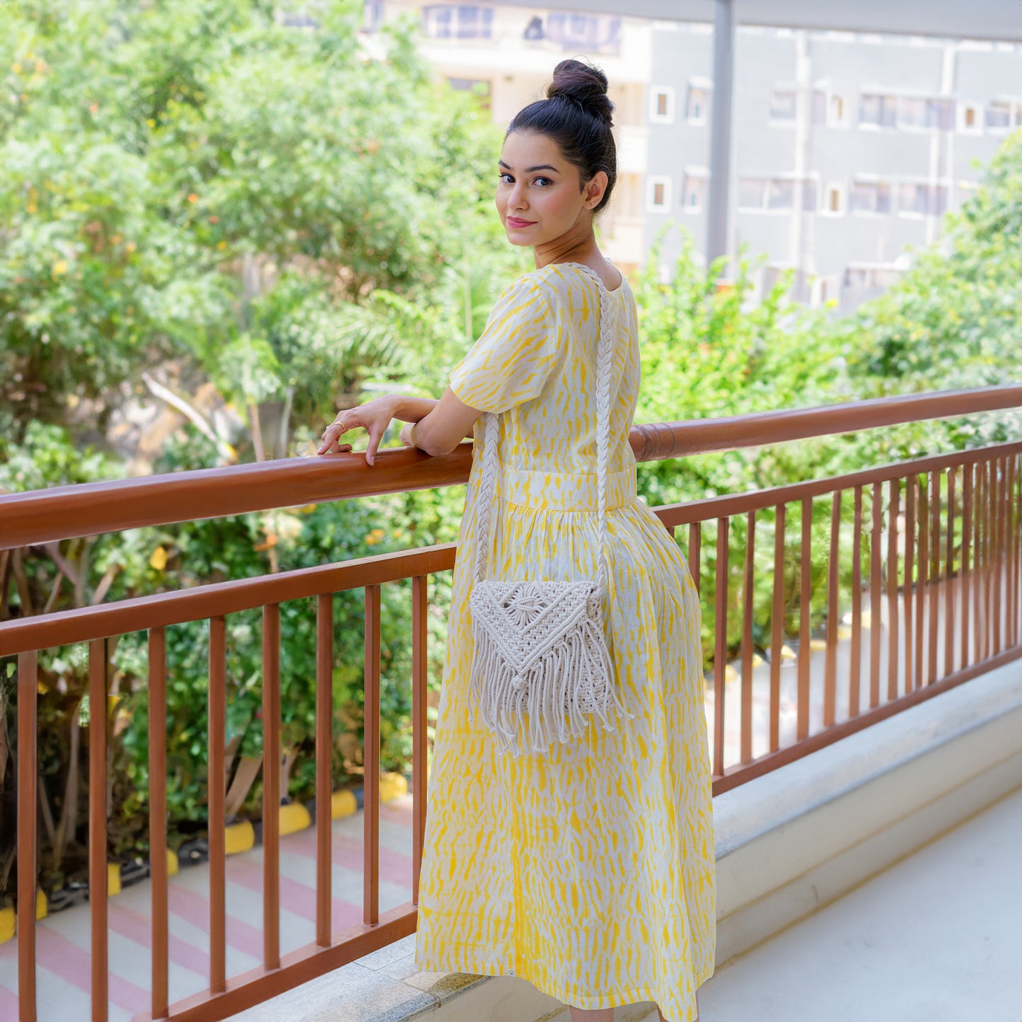 Peeping Sun Through The Clouds Shibori Dress