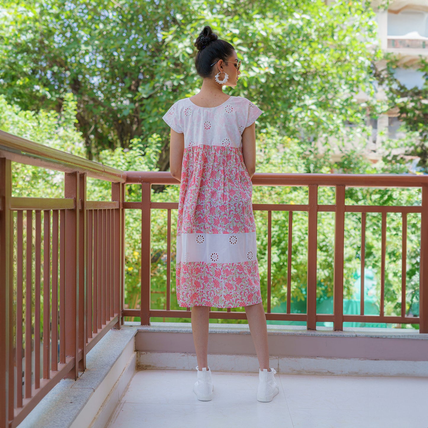 Floral Fragrant & Serene Sanganeri & Hakoba Dress