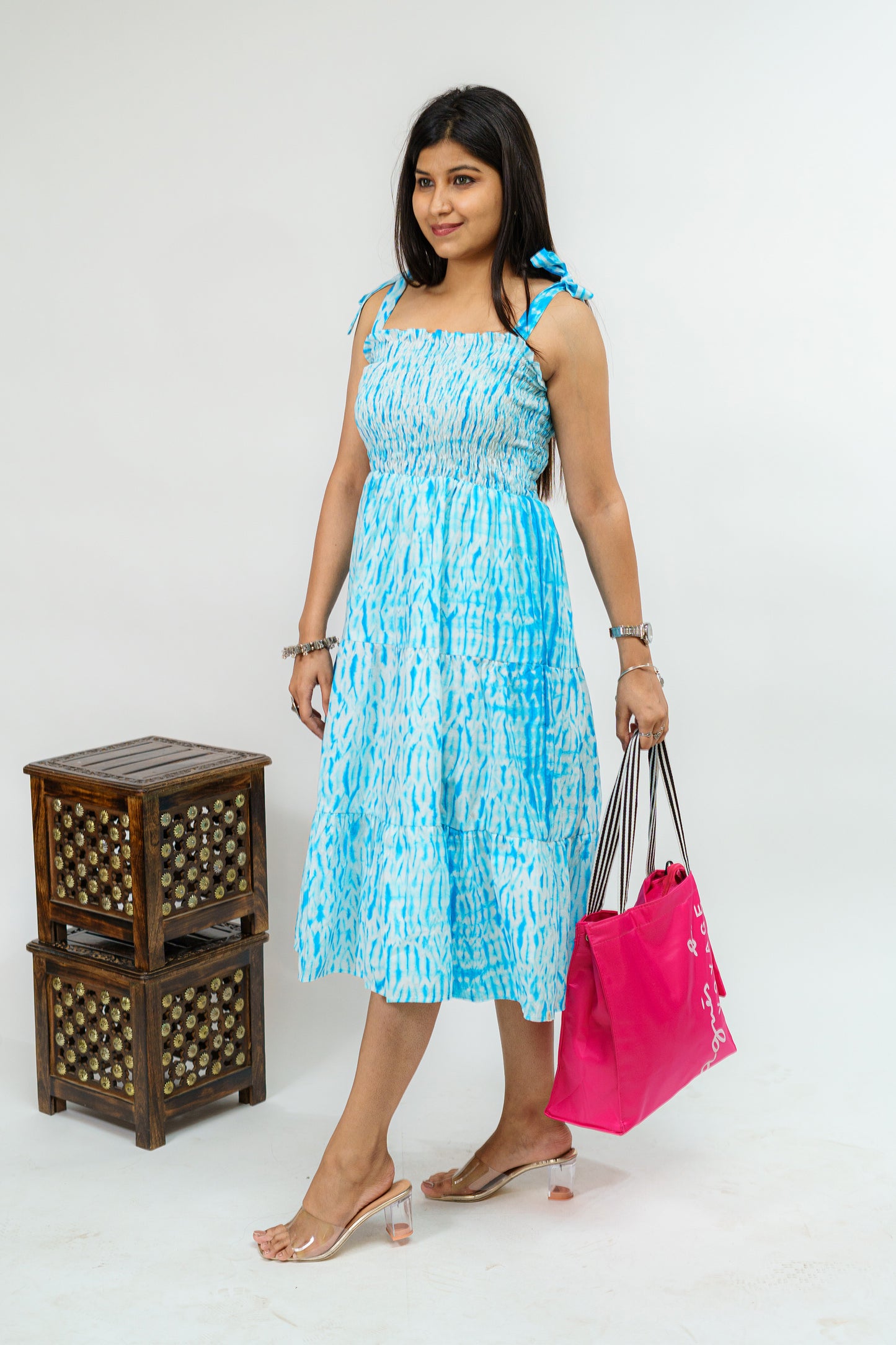 Ocean Breeze Strappy Shibori Dress