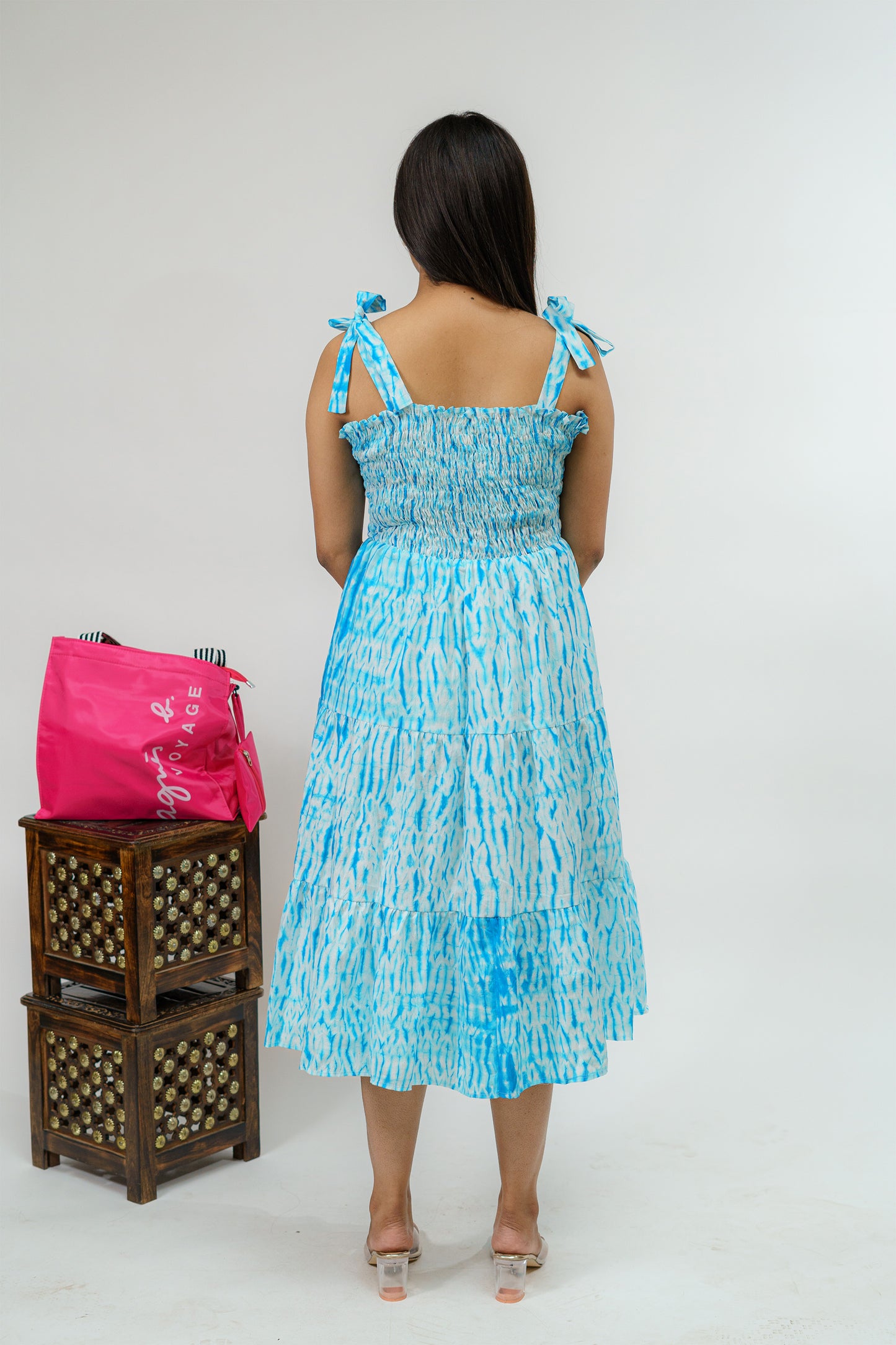 Ocean Breeze Strappy Shibori Dress