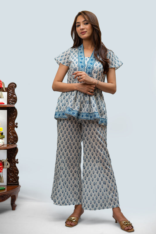 Aqua-Cool Indian Kalidar Co-ord Set