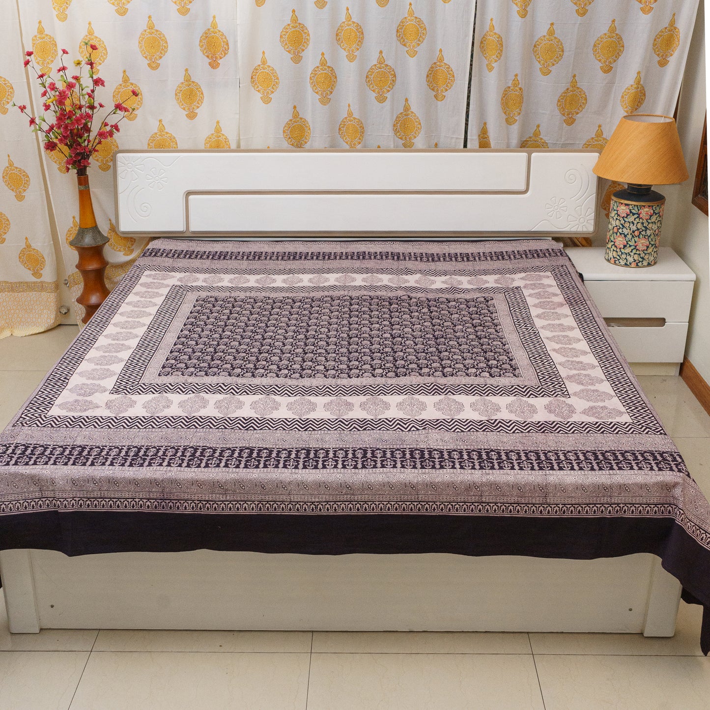 Oasis in a Desert Bagh Block Printed Double Bedcover