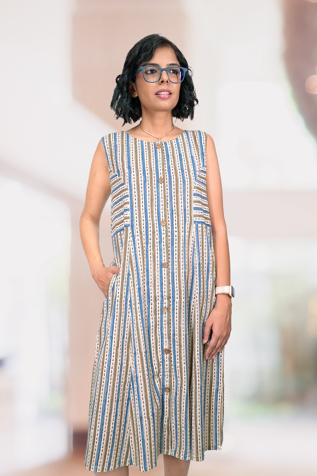 Ajrakh Striped Dress