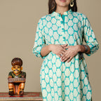 Mint Fresh Hand Block Kurta