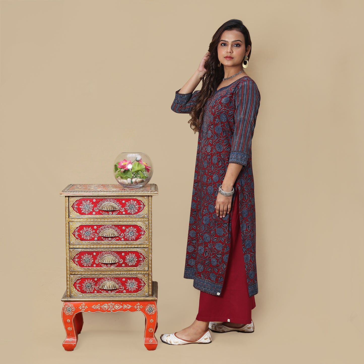 Hues of Sky Ajrakh Hand Block Kurta