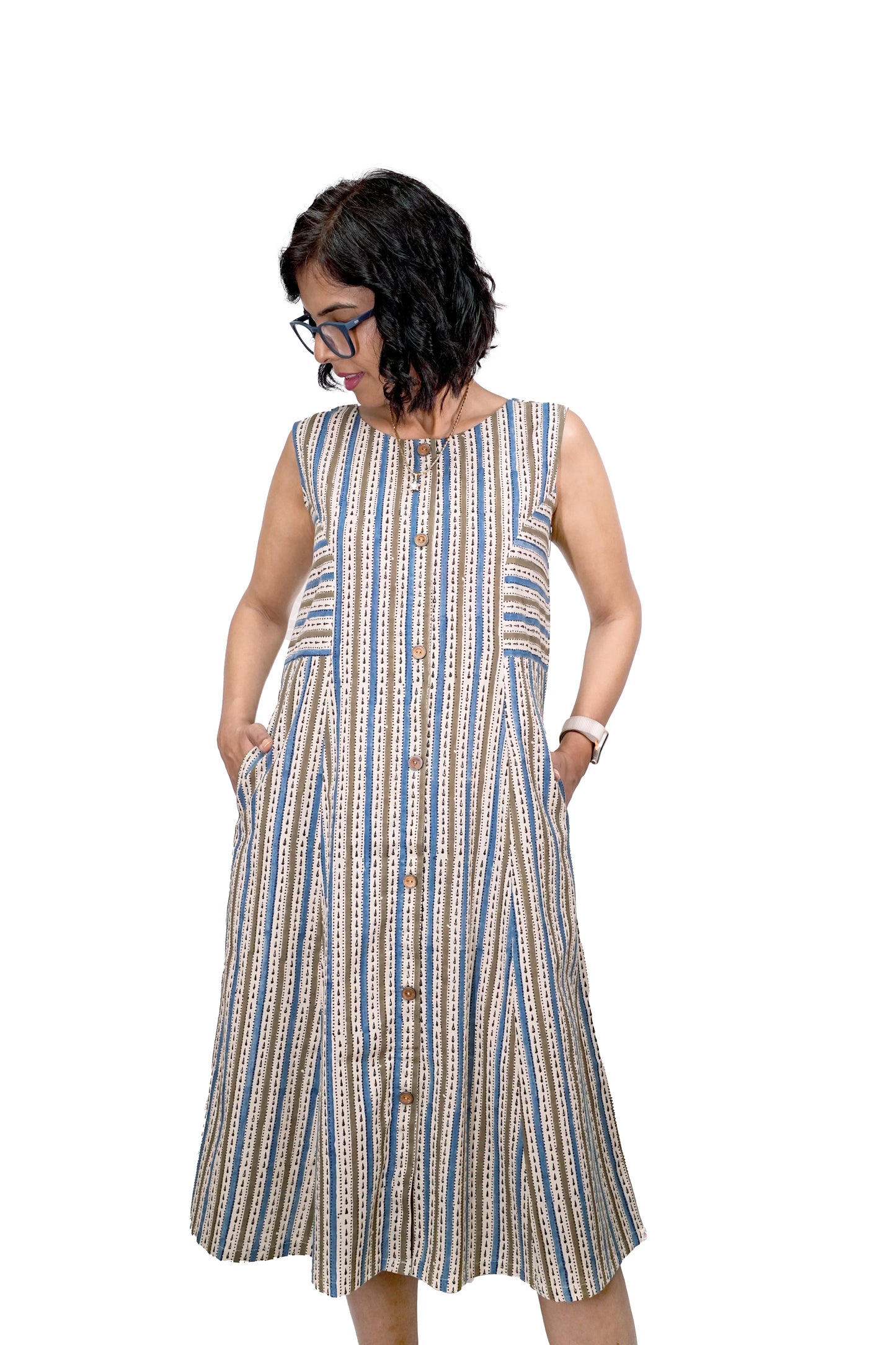 Ajrakh Striped Dress