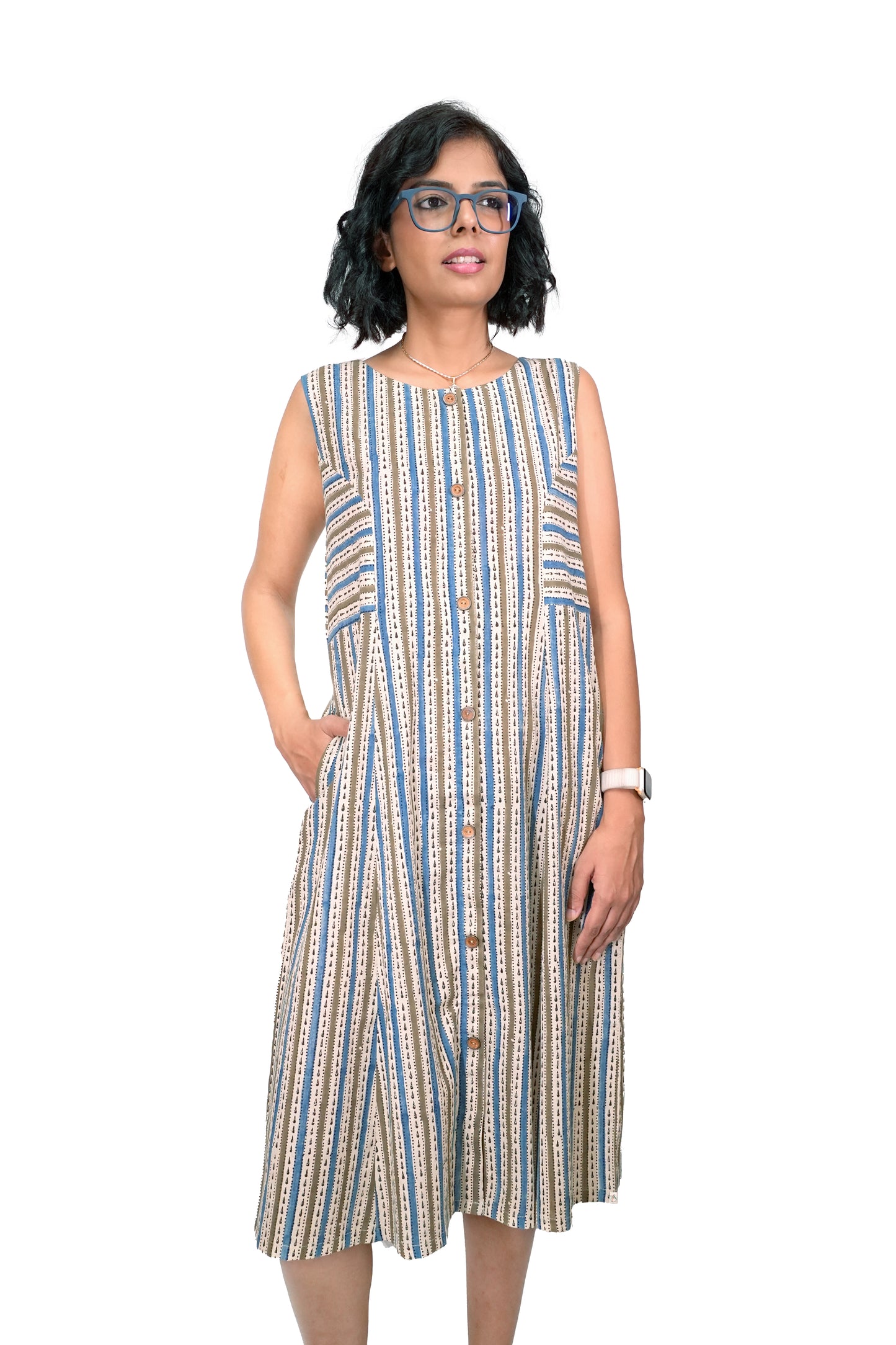 Ajrakh Striped Dress