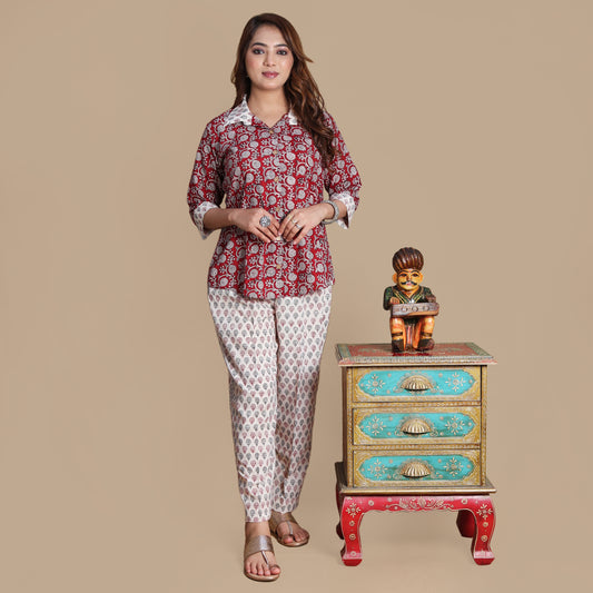 Crimson Bagh Hand Block Printed Co-ord Set