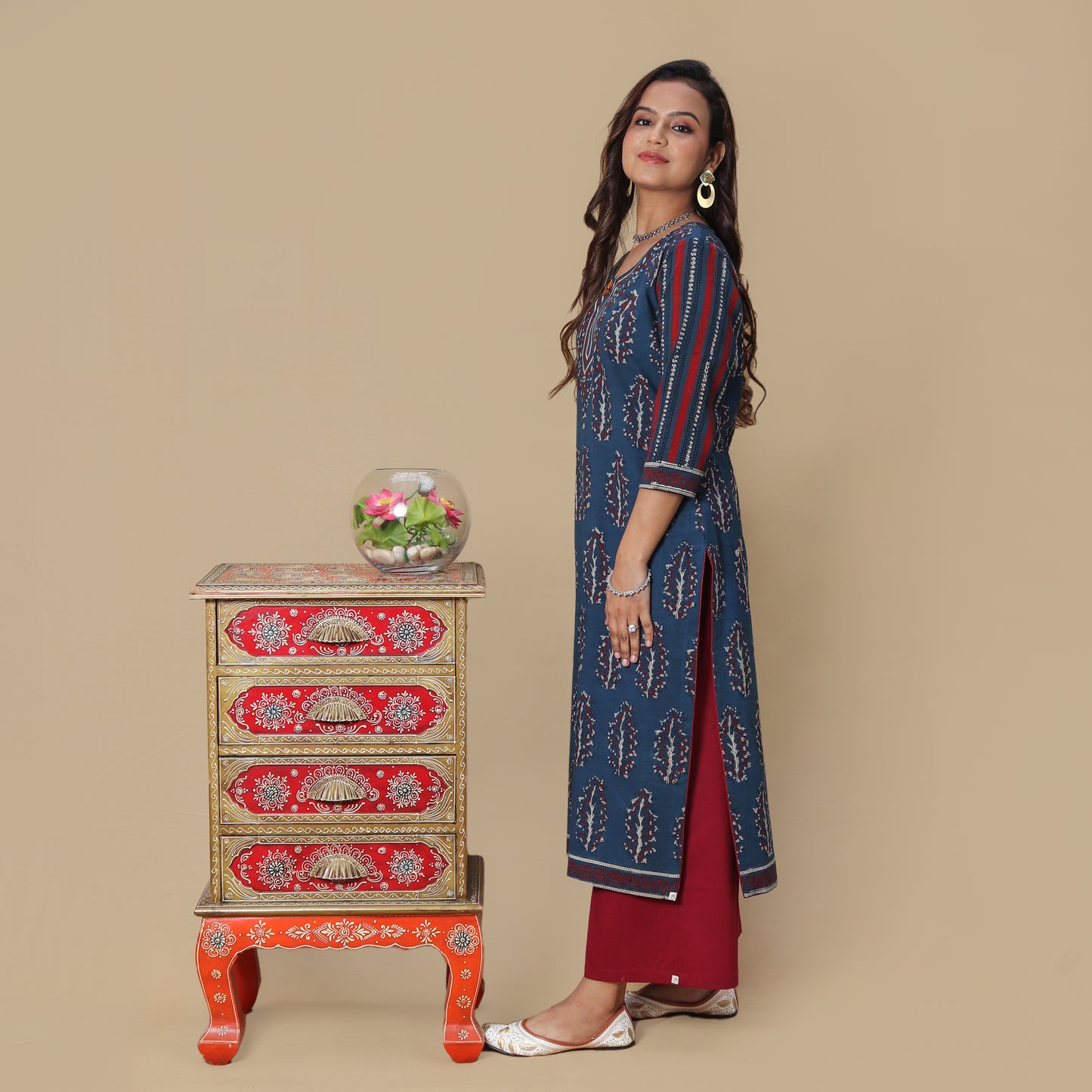 Evening Glory Ajrakh Hand Block Kurta