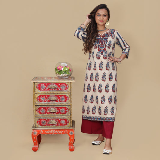 Orchard Ajrakh Hand Block Kurta