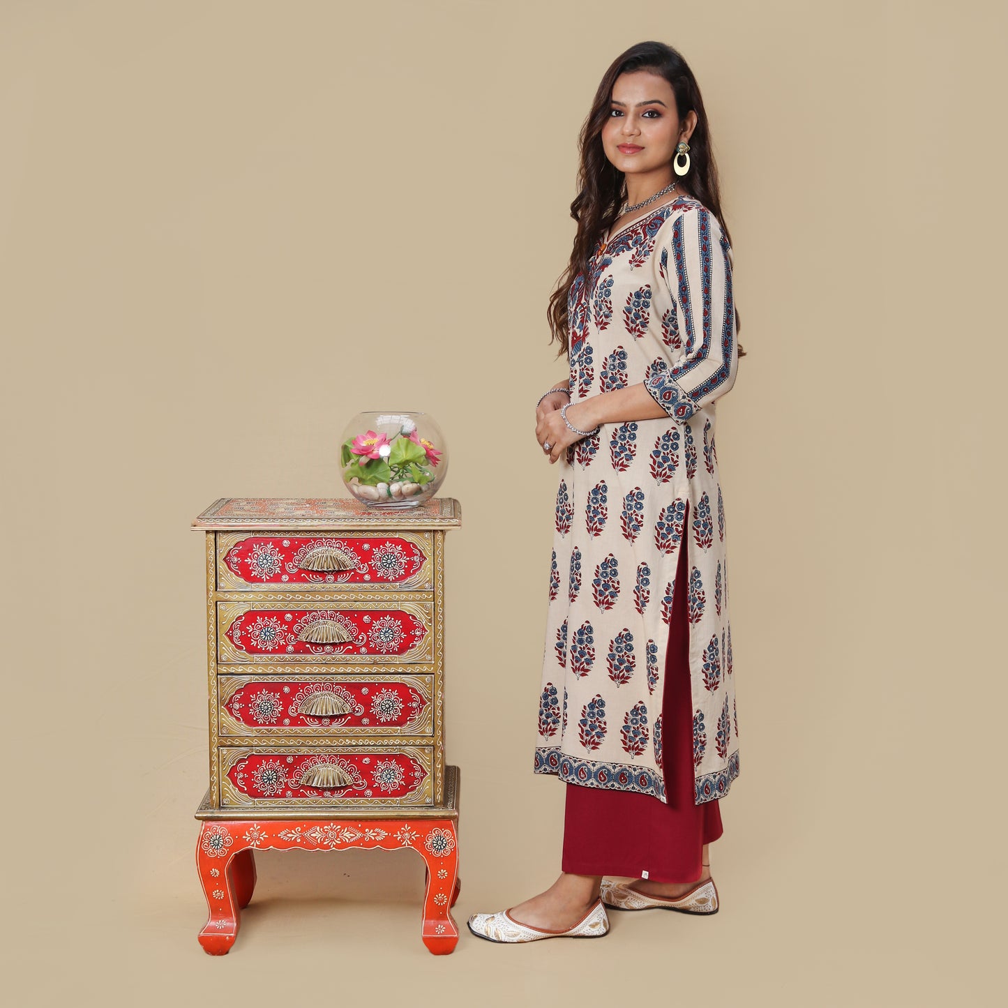 Orchard Ajrakh Hand Block Kurta