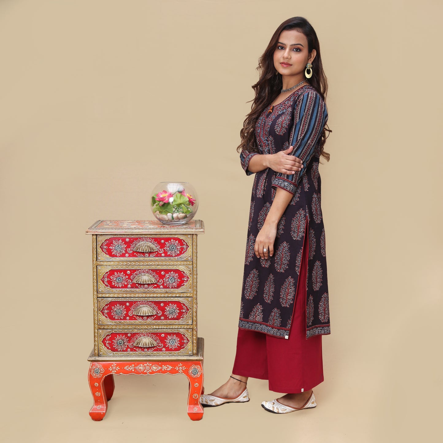 Monsoon Clouds Ajrakh Hand Block Kurta