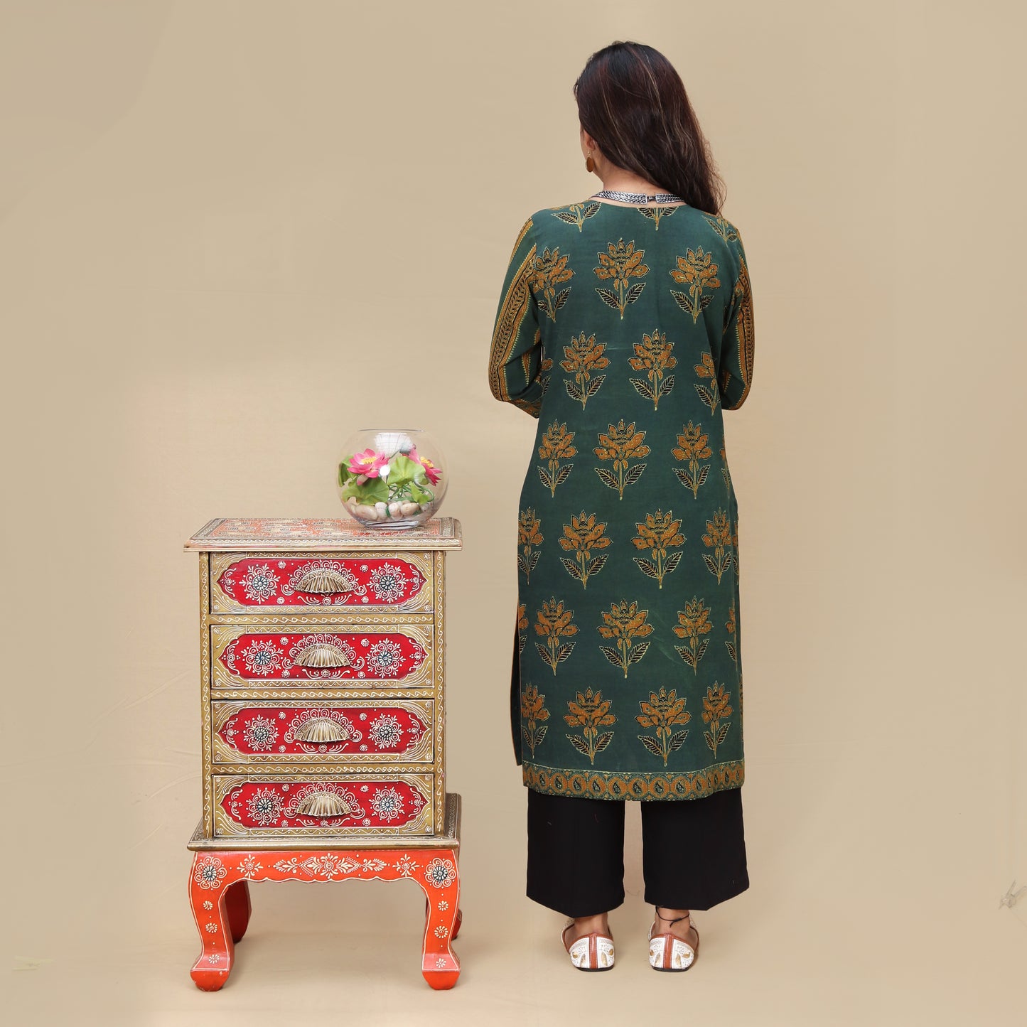 Verdant Ajrakh Hand Block Kurta