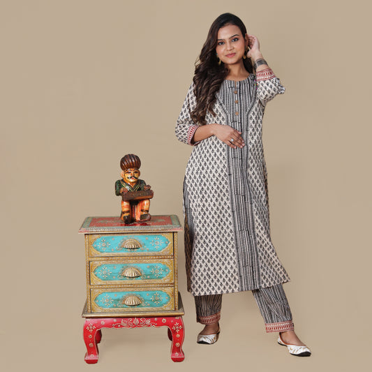 Sulekha Hand Block Kurta Pant Set