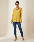 Pure cotton Striped Shirt - Yellow