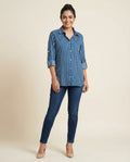 Pure cotton Striped Shirt - Blue