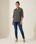 Pure cotton Striped Shirt - Black