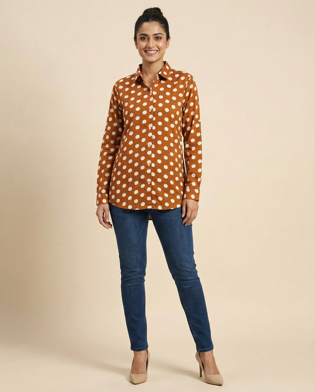 Pure cotton Polka Dots - Mustard