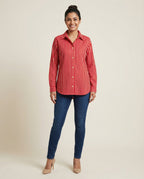 Pure cotton Striped Shirt - Red