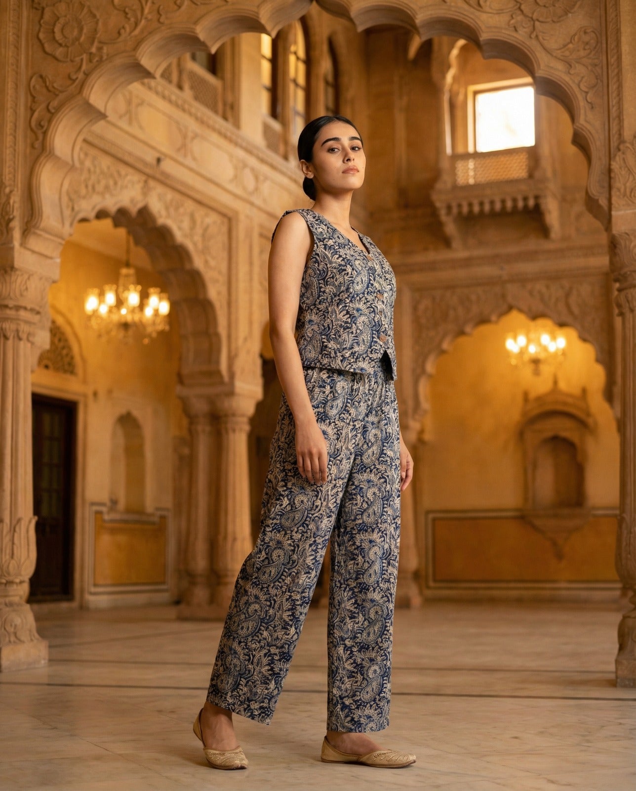 Crimson Kalamkari Co ord Set