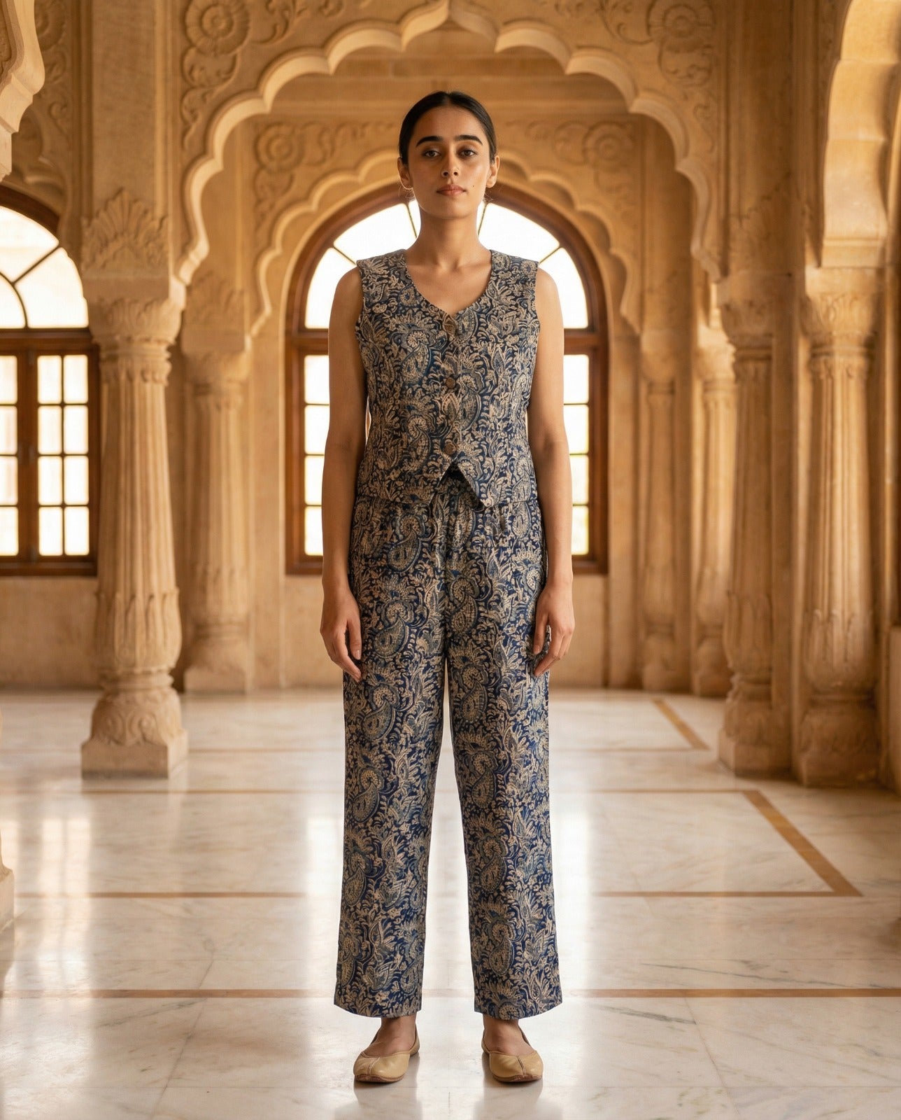 Crimson Kalamkari Co ord Set