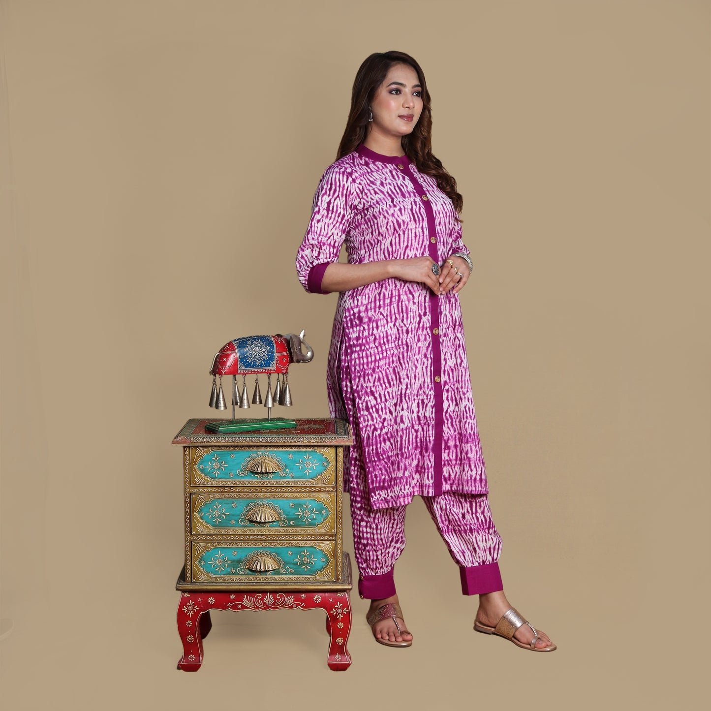 Sangria Shibori Kurta Pant Set