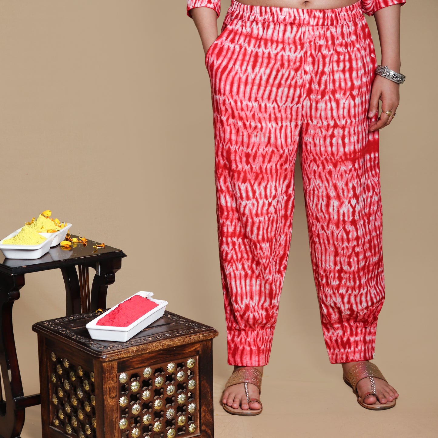 Berry Shibori Kurta Pant Set