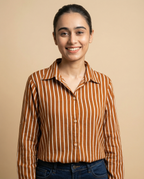 Pure cotton Striped Shirt - Mustard