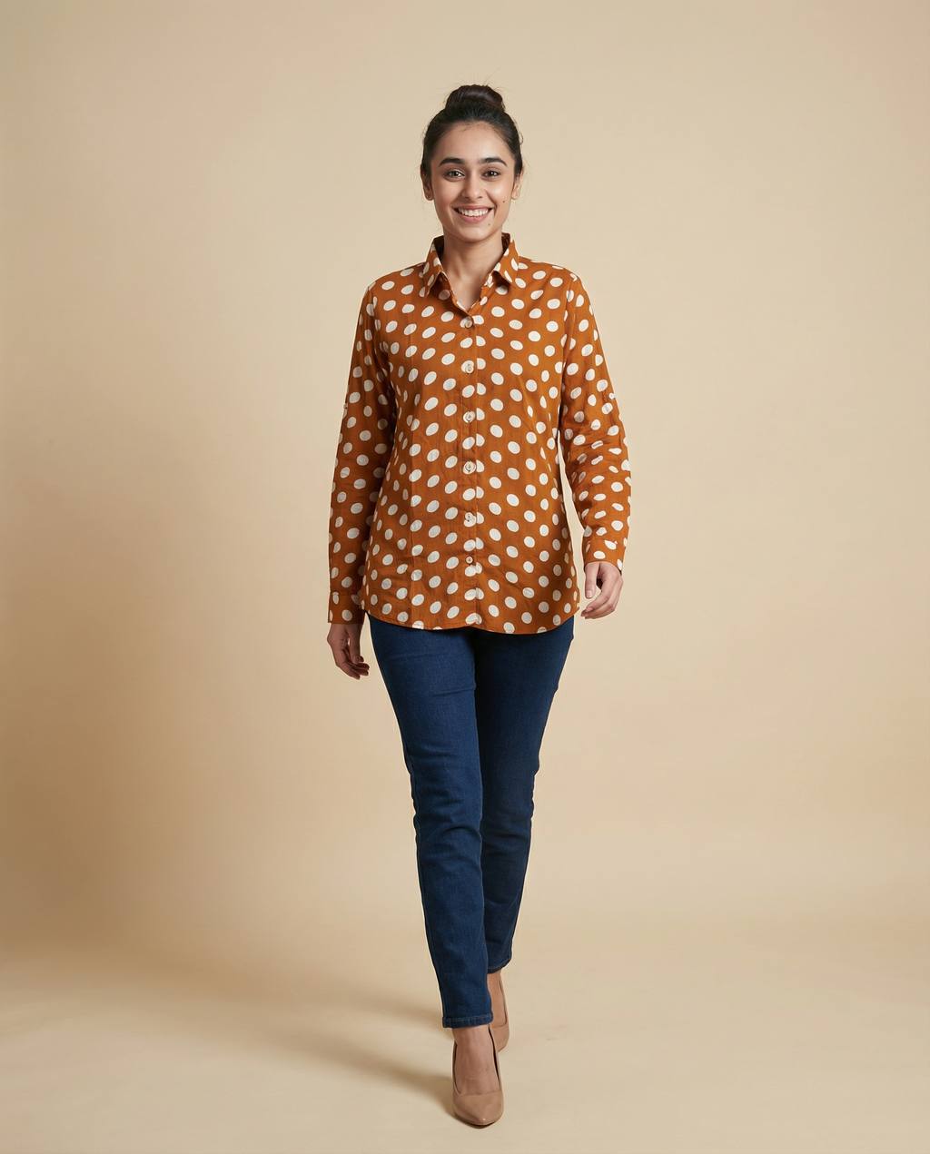 Pure cotton Polka Dots - Mustard