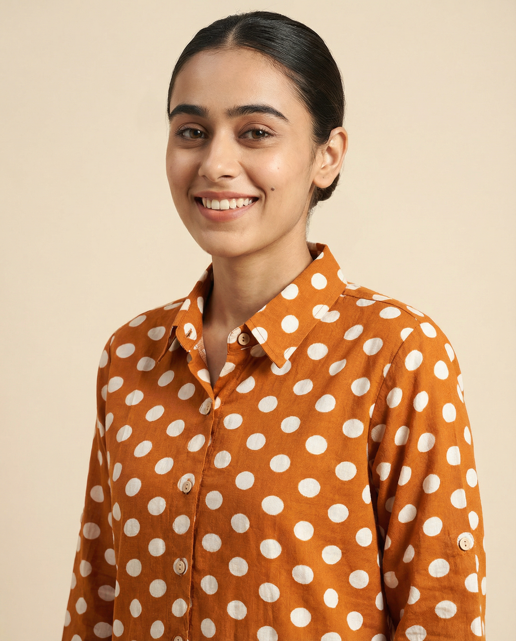 Pure cotton Polka Dots - Mustard