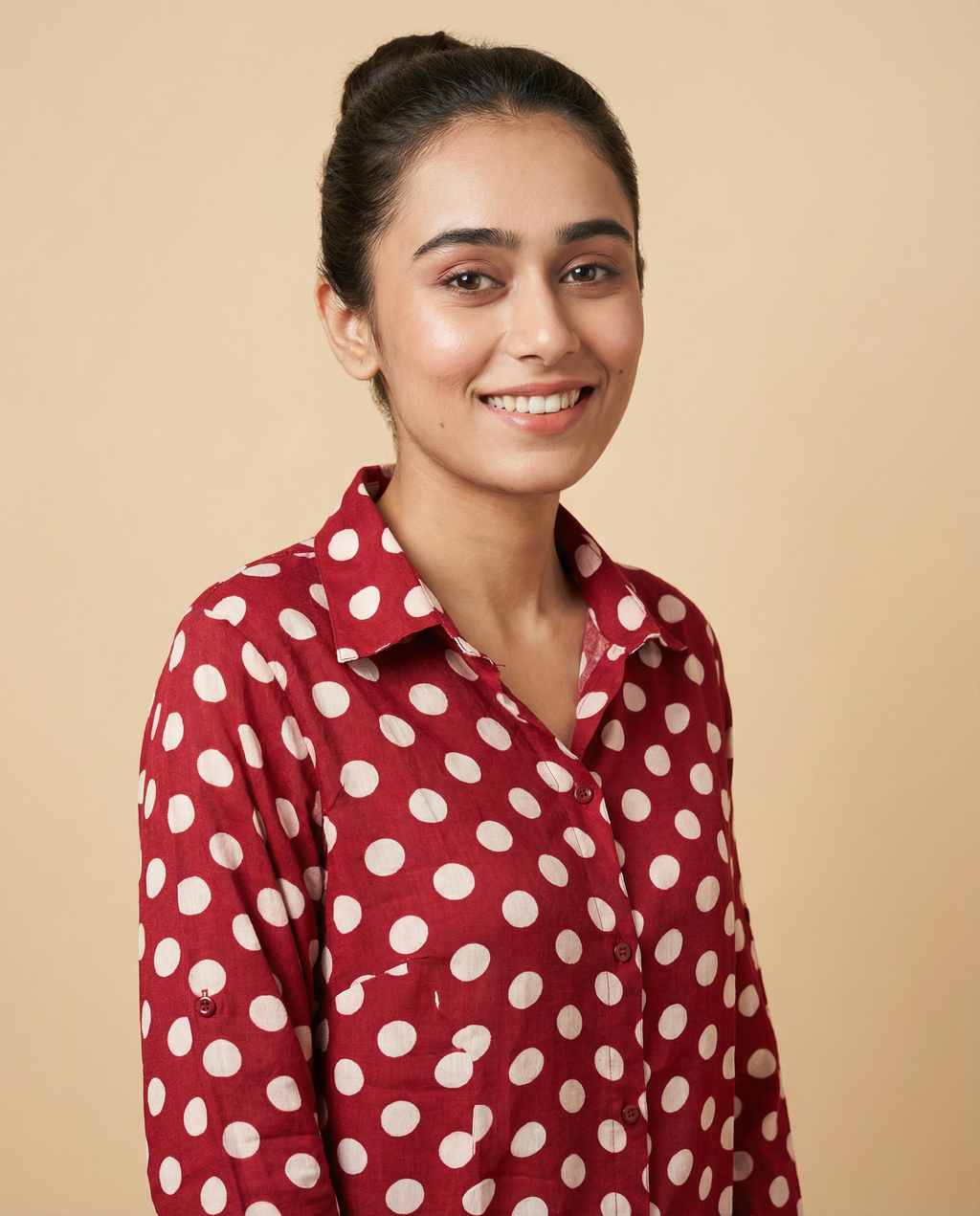 Pure Cotton Polka Dots - Red