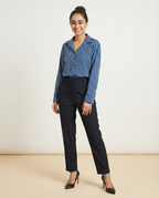 Pure cotton Striped Shirt - Blue