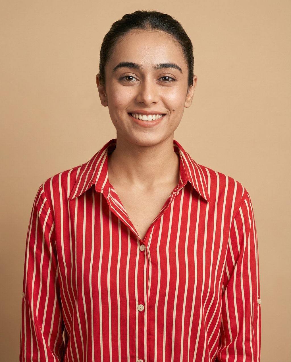 Pure cotton Striped Shirt - Red
