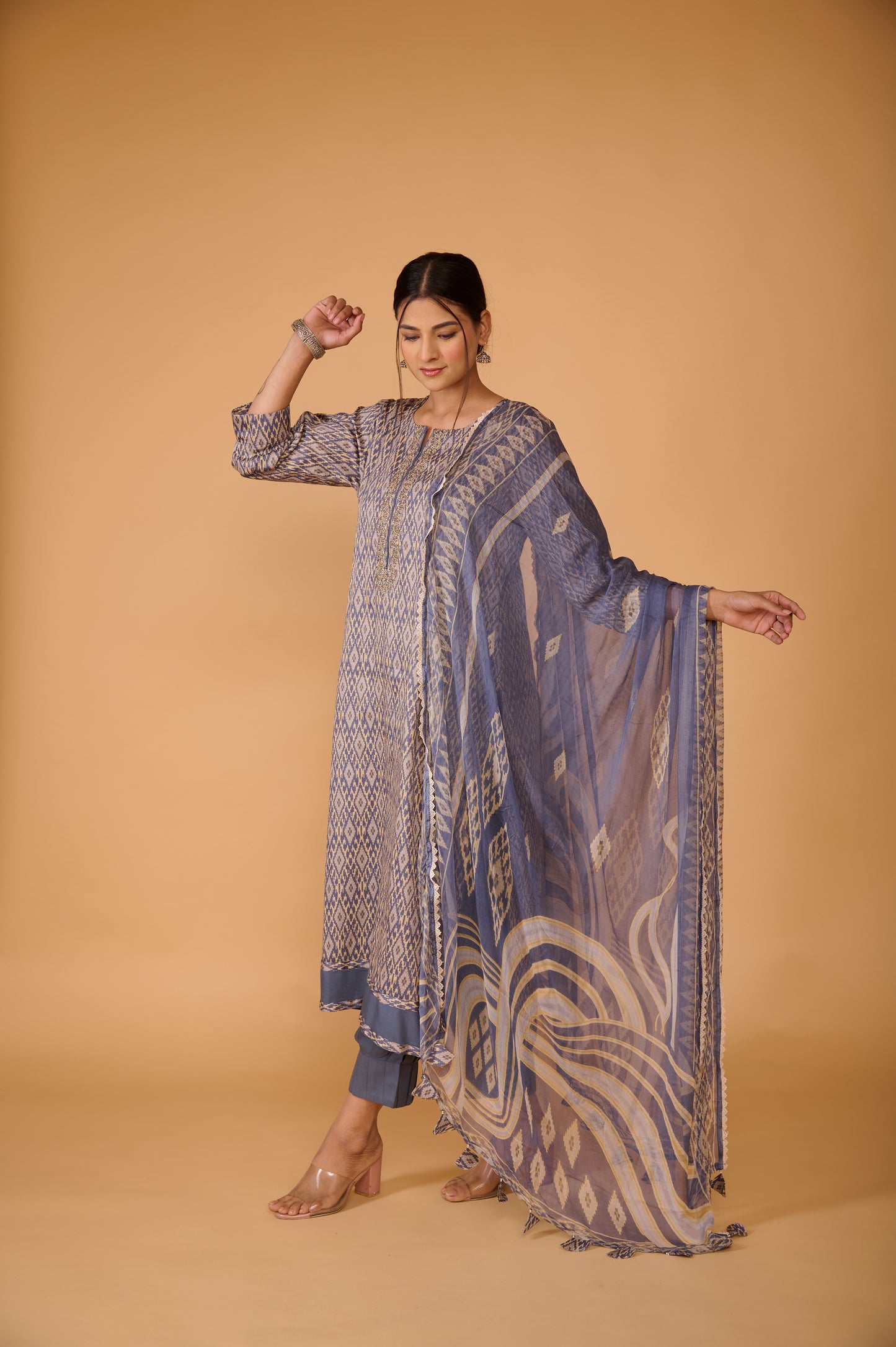 Blissful Blue Modal Cotton Suit Set (Set of 3)