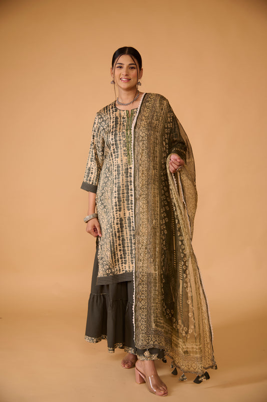 Mahi Modal Cotton Sharara Suit Set (Set of 3)