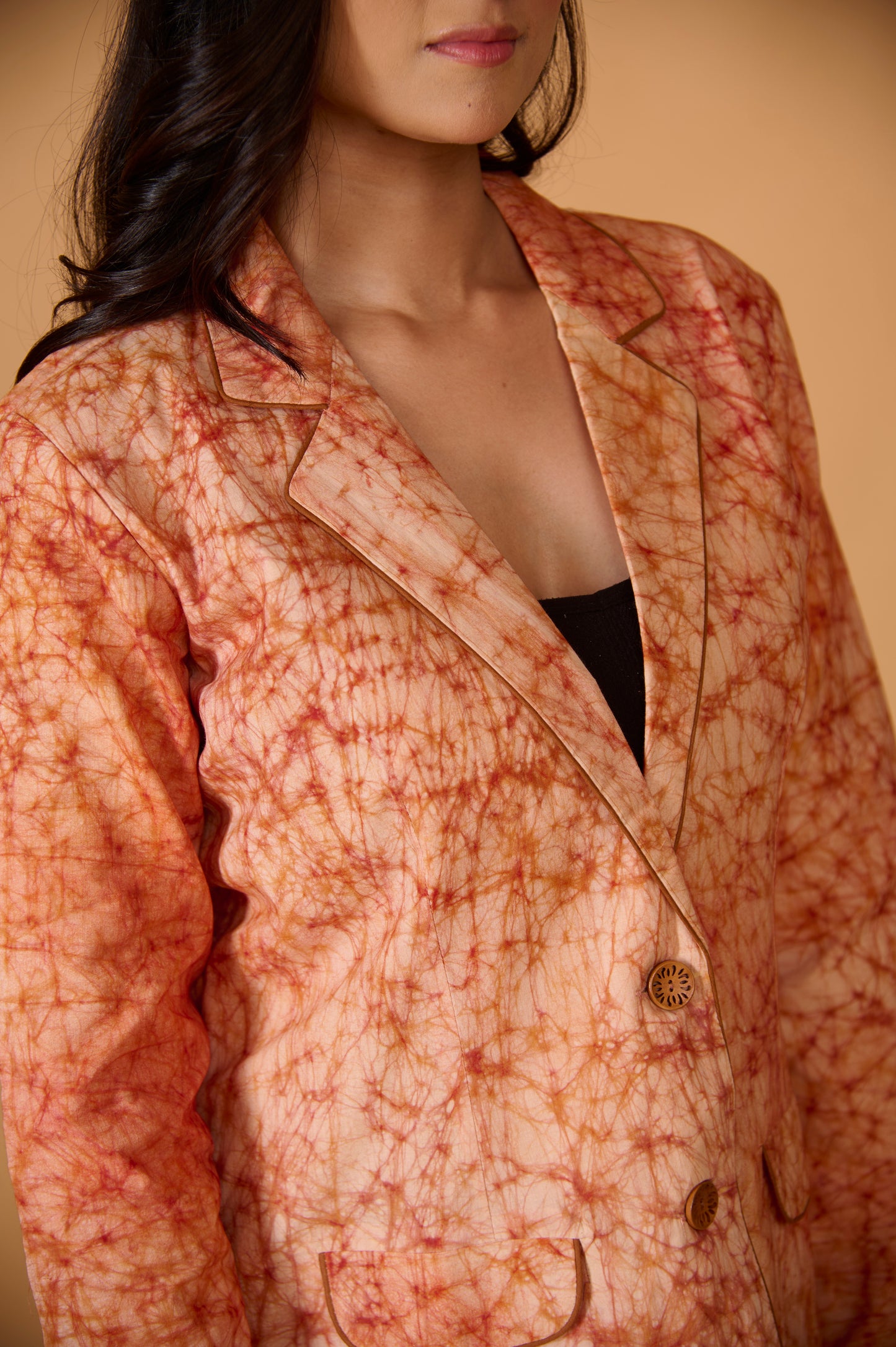 Peach Batik Blazer