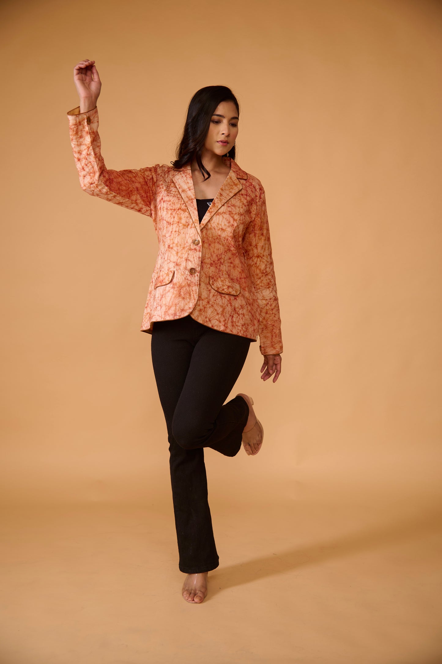 Peach Batik Blazer