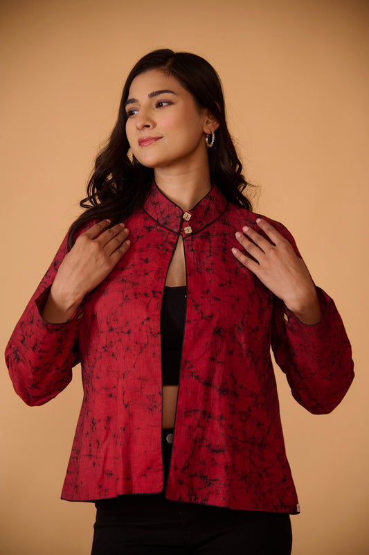 Maroon Batik Blazer