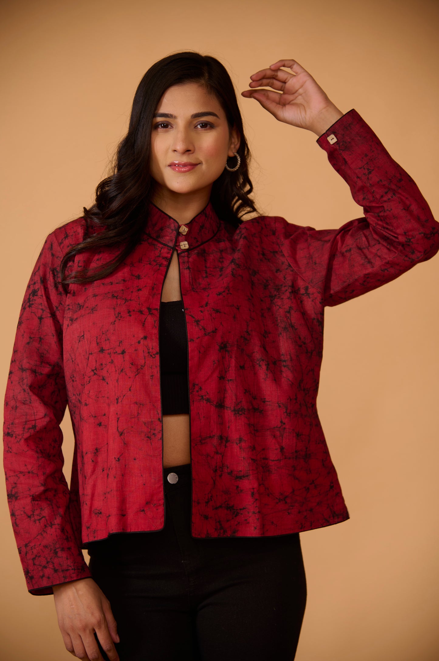 Maroon Batik Blazer