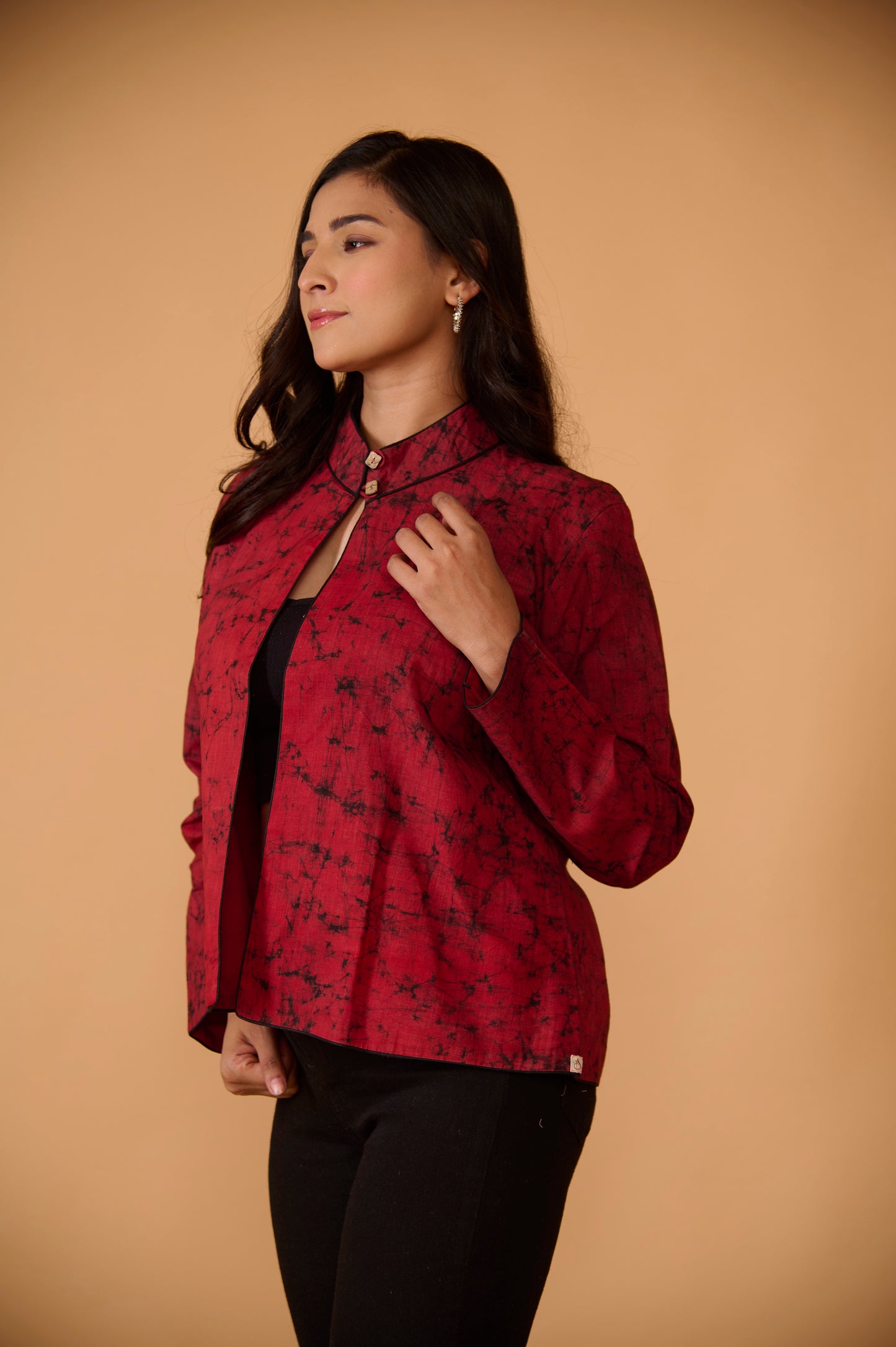 Maroon Batik Blazer