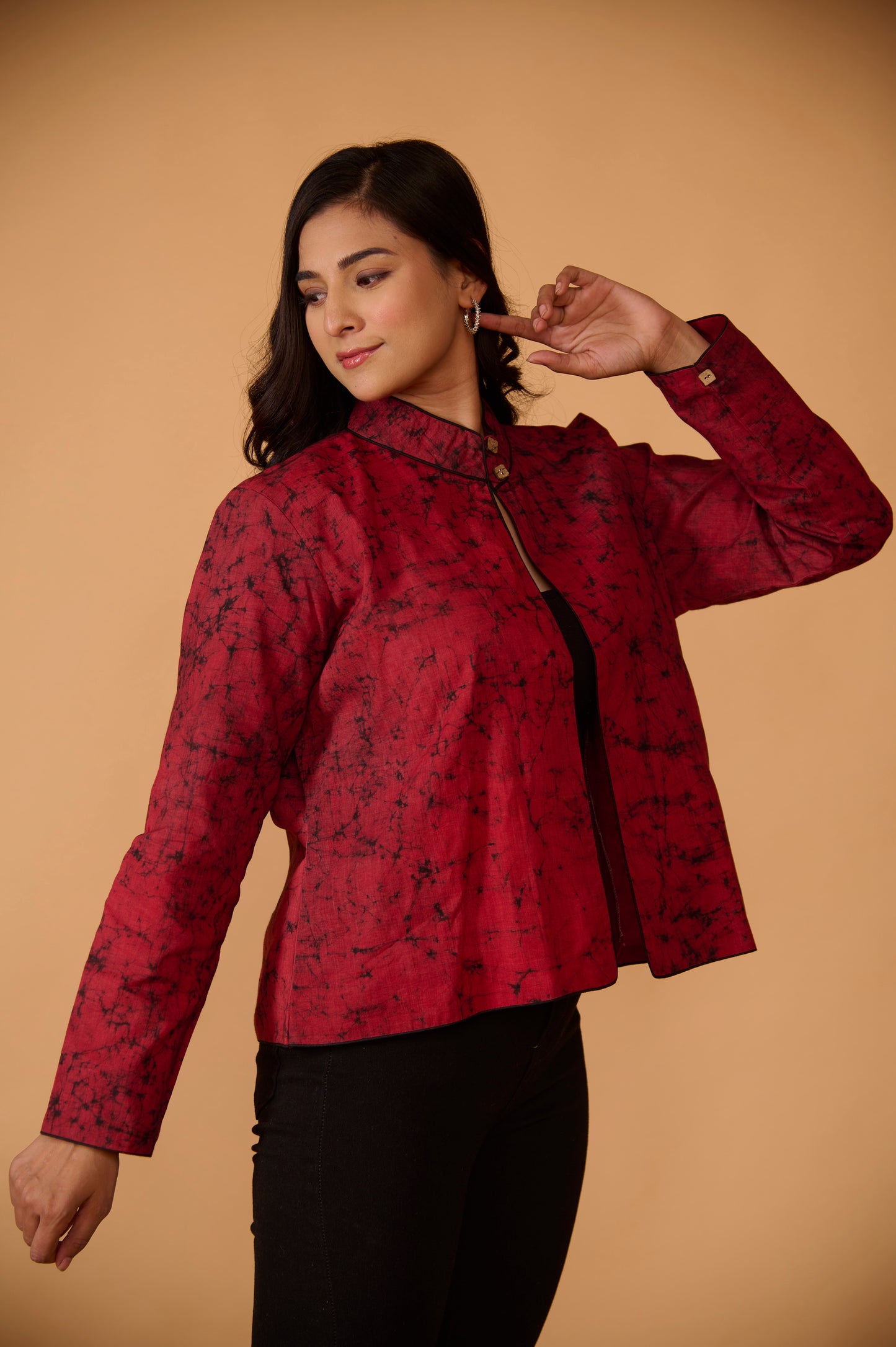 Maroon Batik Blazer