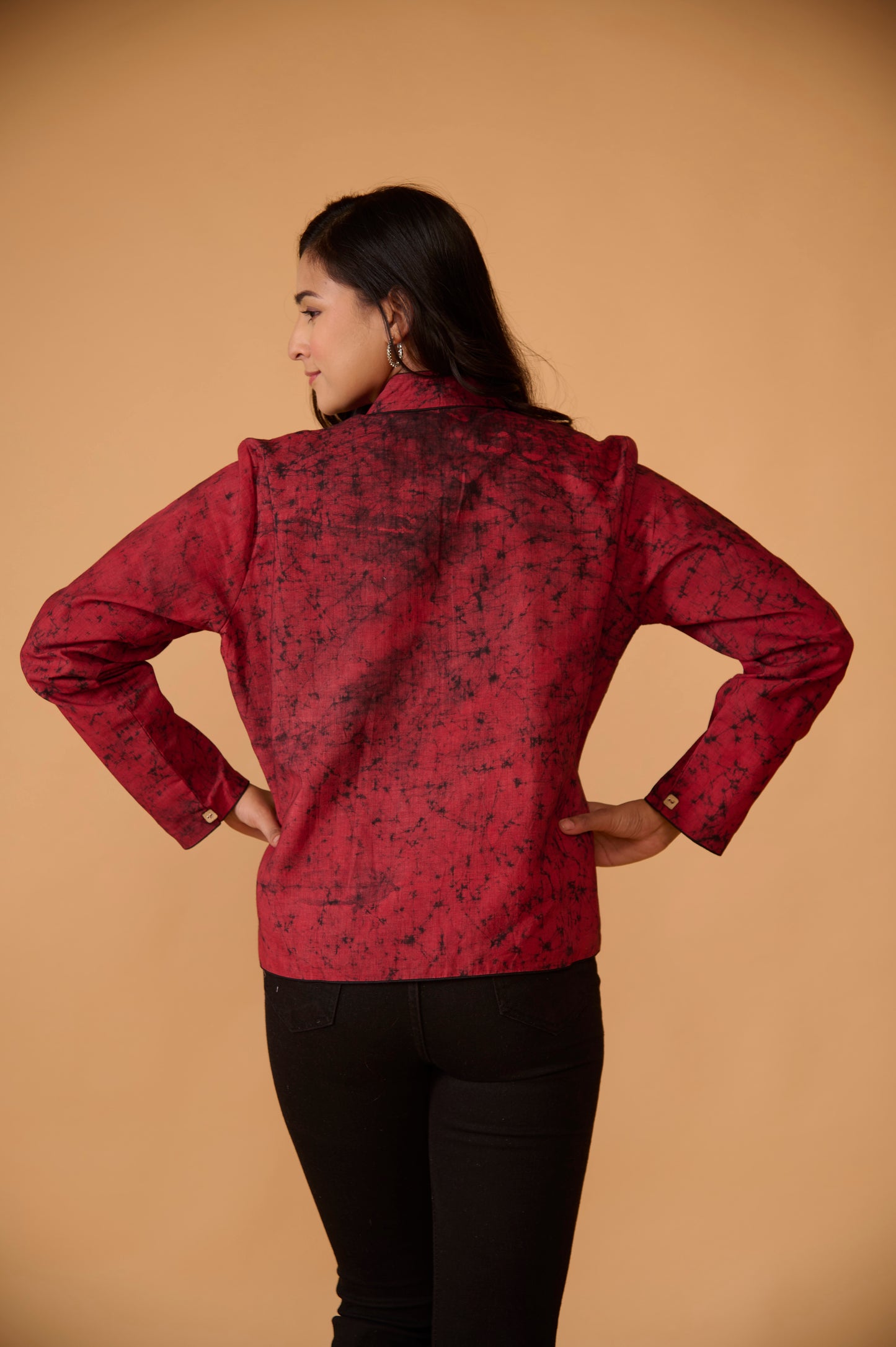 Maroon Batik Blazer