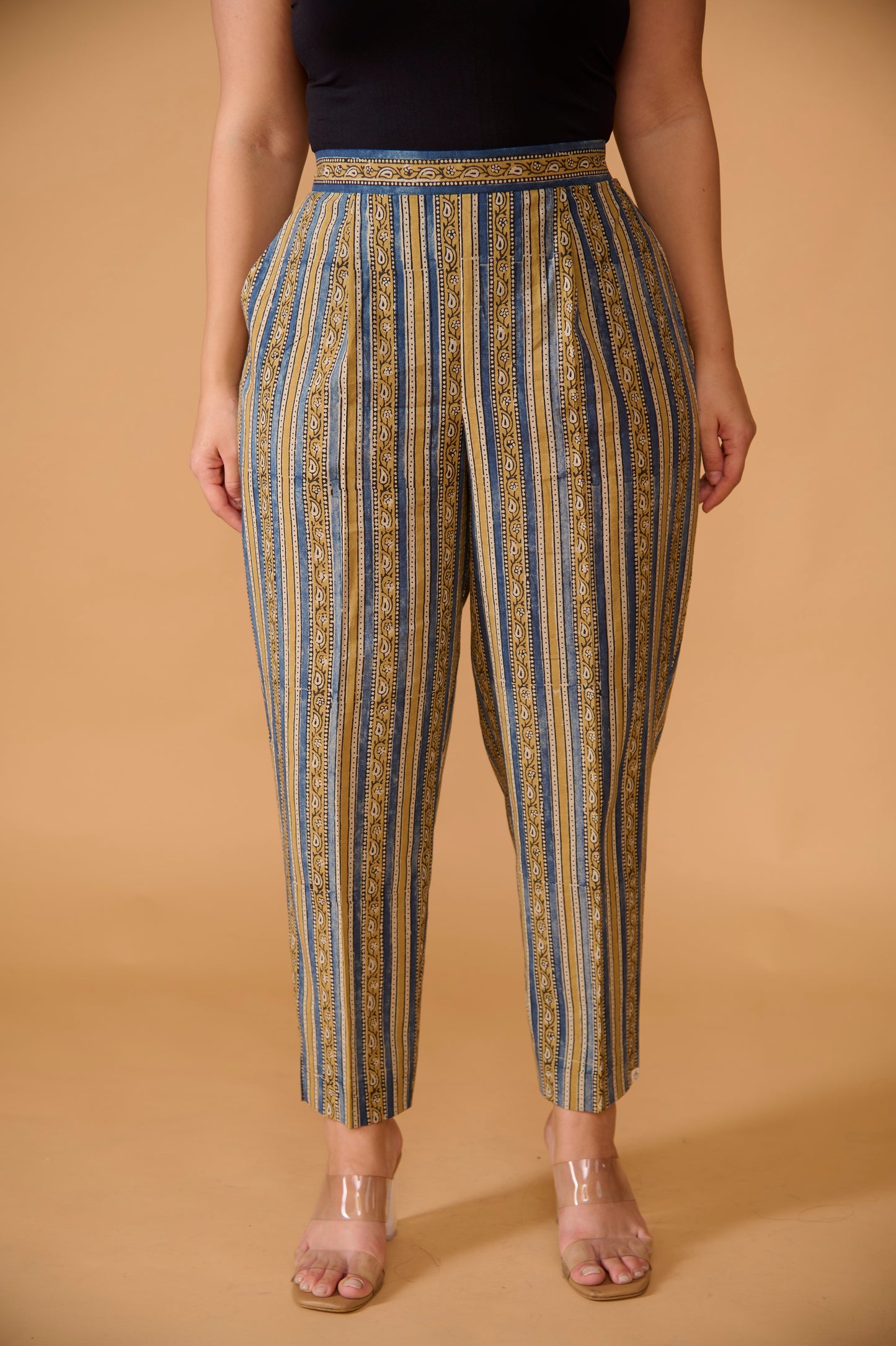 Blue Striped Ajrakh Pant