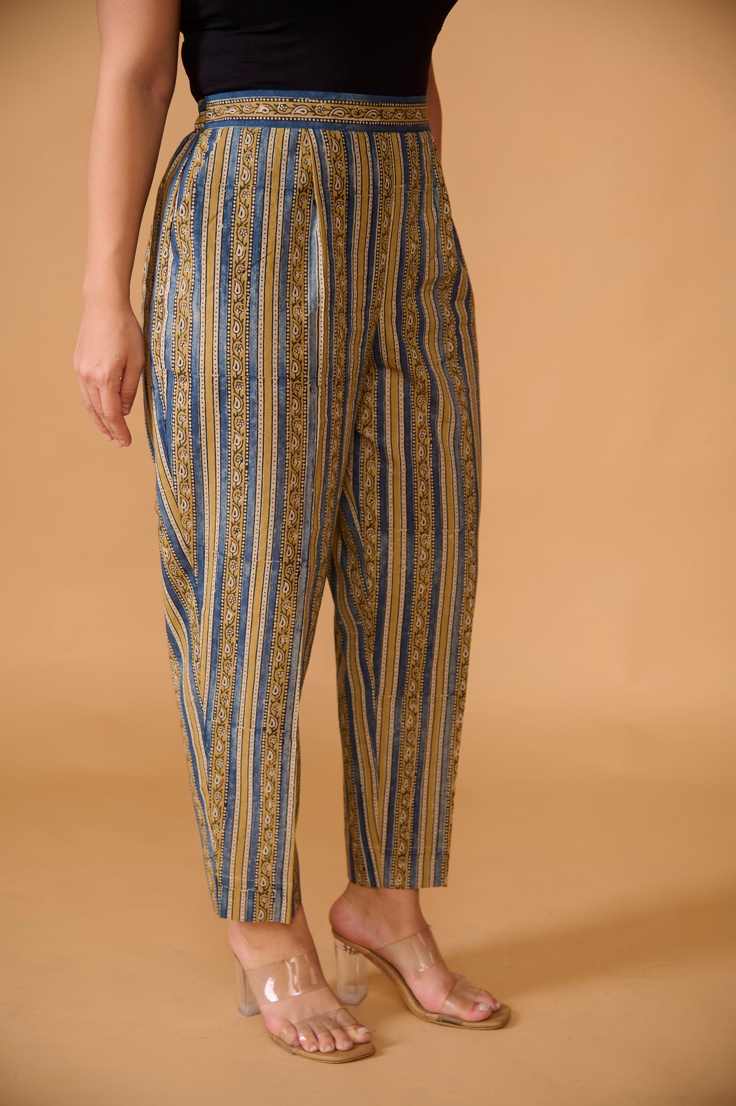 Blue Striped Ajrakh Pant