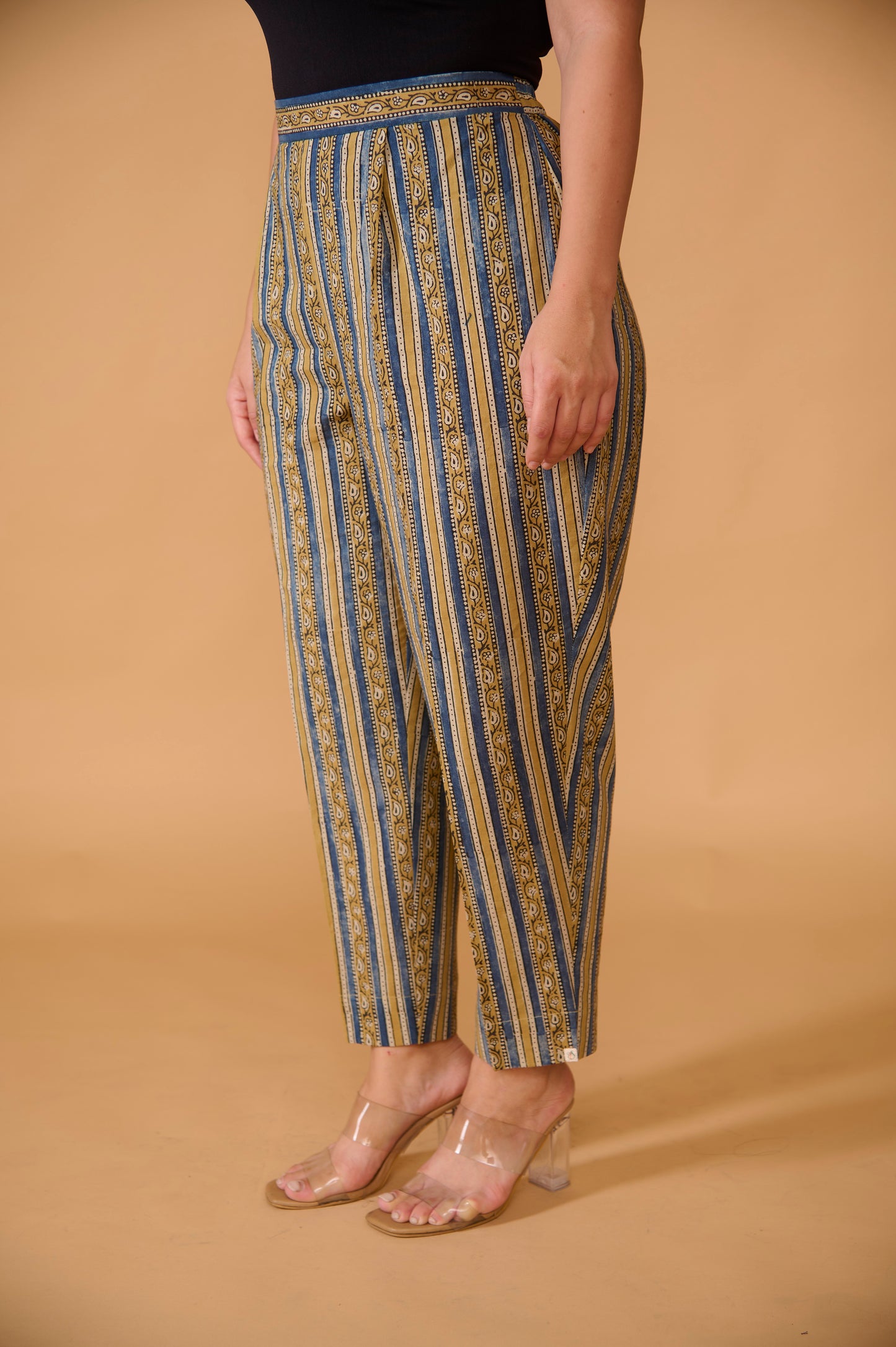 Blue Striped Ajrakh Pant