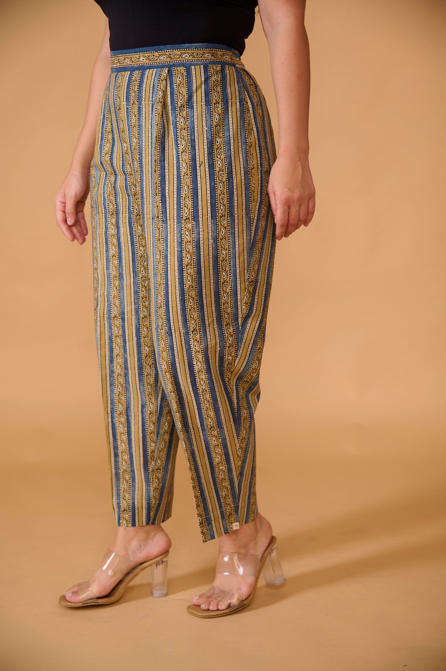 Blue Striped Ajrakh Pant